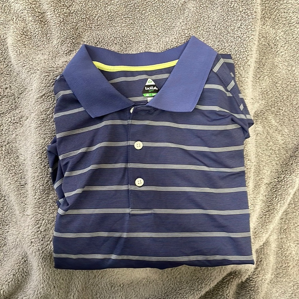 Bolle mens striped gold shirt size large